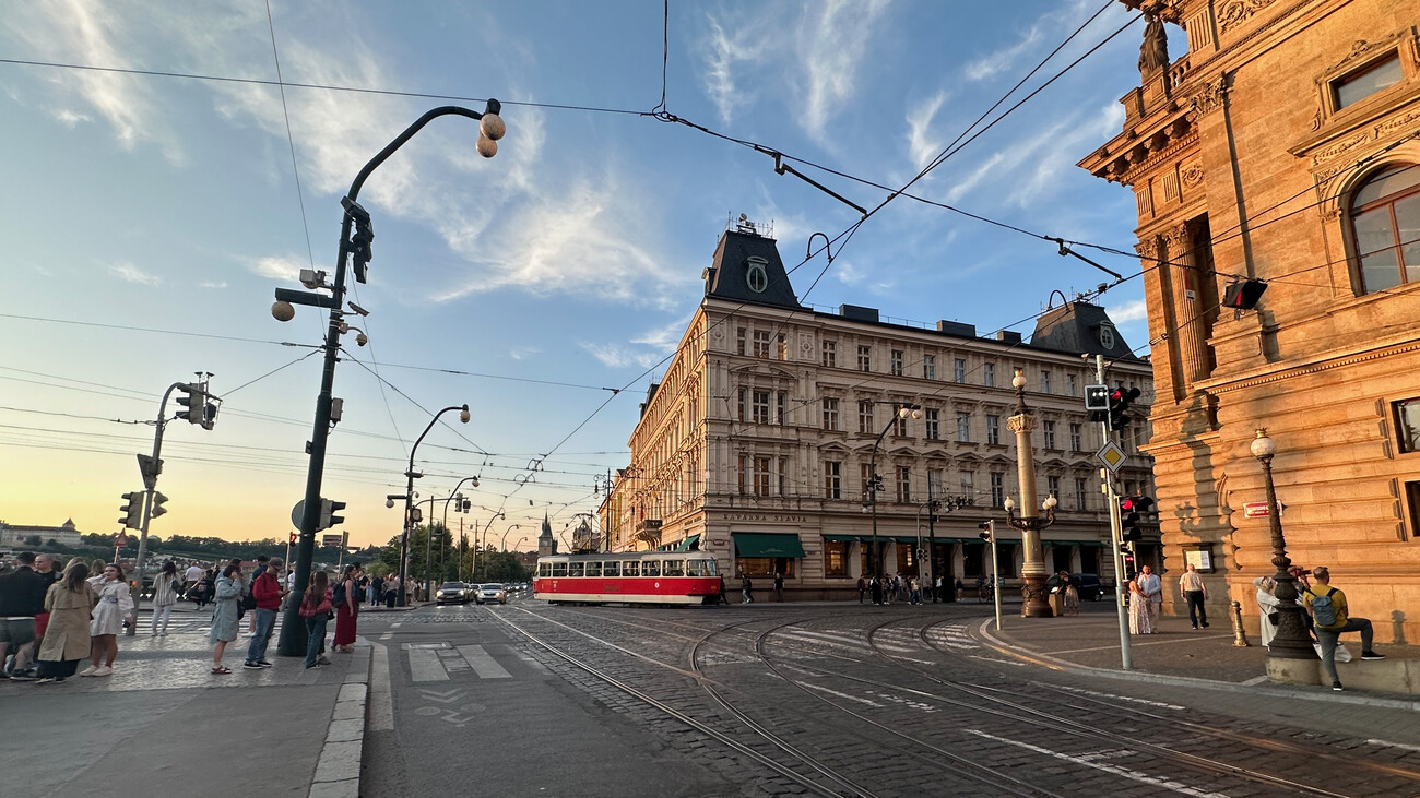 Prague City with evening sun